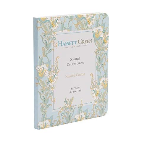 Hassett Green London - Natural Cotton Scented Drawer Liners - Single Pack of 6 Sheets size 600 x 400 mm (Single) Cover