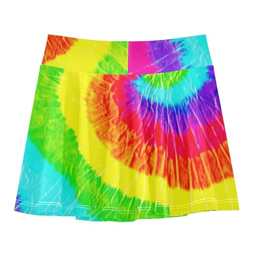Cute Comfy Athletic Shorts Girls Skorts Tennis Skirts Toddler Butterfly Vibrant Tie Dye Rainbow Colors 4t2