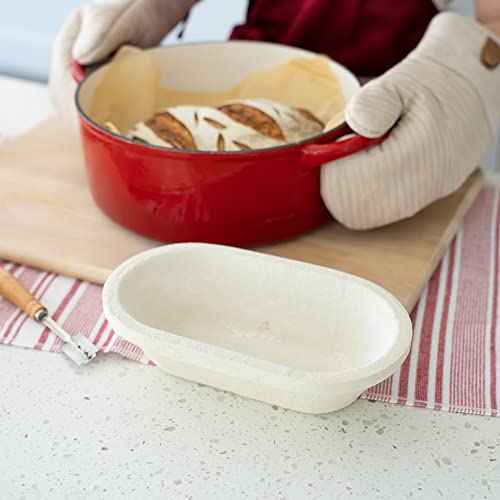 Bulka Oval Banneton Bread Proofing Basket Brotform Spruce Wood Pulp Small Oval 500G - Plane Non-Stick Batard Dough Proving Bowl Boule Container Bread Making Sourdough Artisan Loaves, Made In Germany. #TOP5