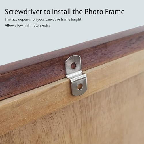 Image of 60 pcs Canvas Offset Clips for Picture Framing with Screws Framing Mirror Clips Kit (20 pcs Each of 1 /8 inch,1 /4 inch,1 /2 inch )