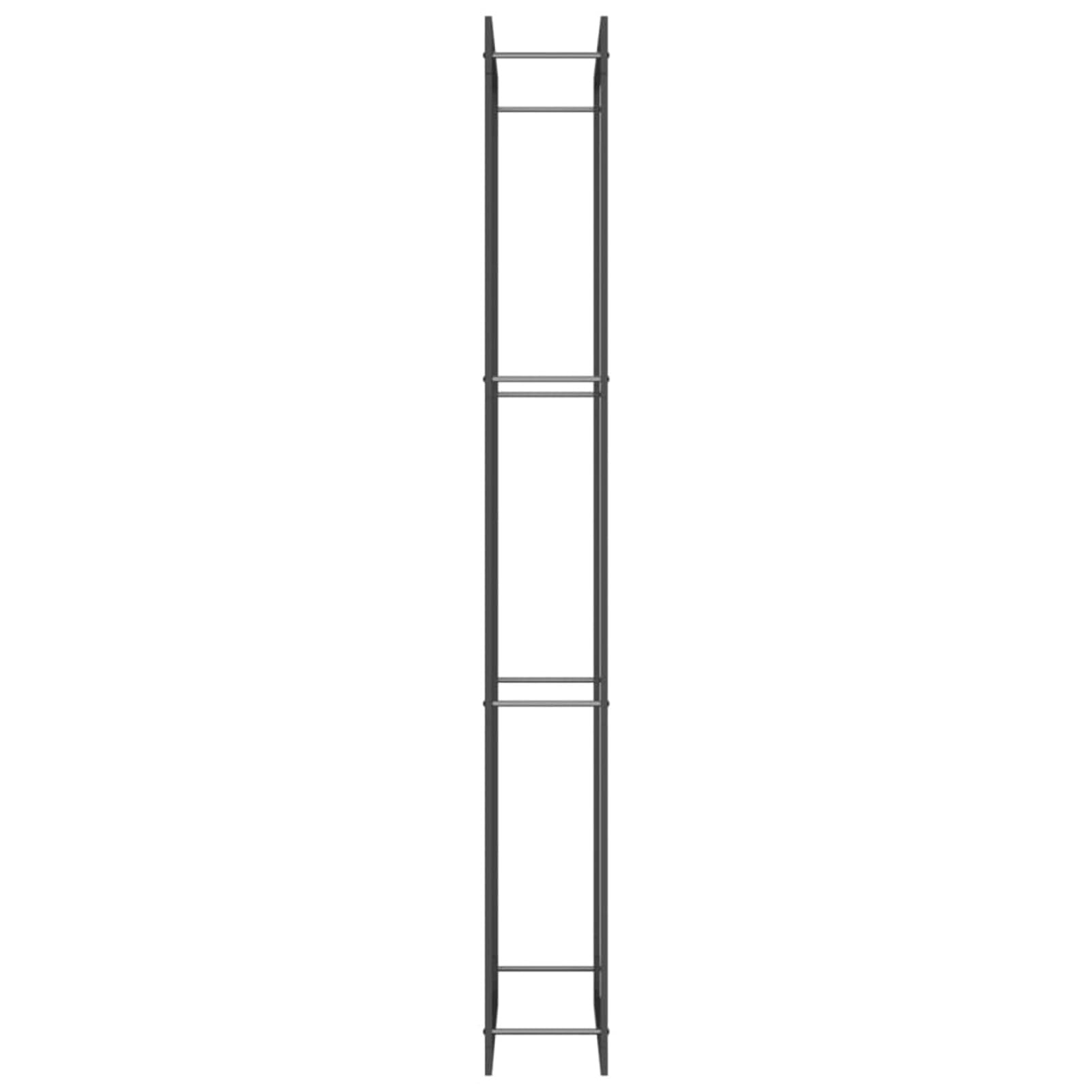 Rantry Holzregal schwarz matt 80 x 28 x 222 cm aus Stahl, Holzregal für den Innenbereich, Holzregal für Kamin, Holz für den Innenbereich, stapelbar, Holzregal aus Holz