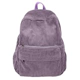 Boziee Cord Rucksack Damen Daypacks Cityrucksack Rucksäcke Rucksackhandtaschen Cordury Schulrucksack für Damen Mädchen Teenager Schule Travel Arbeit Alltage (Lila)