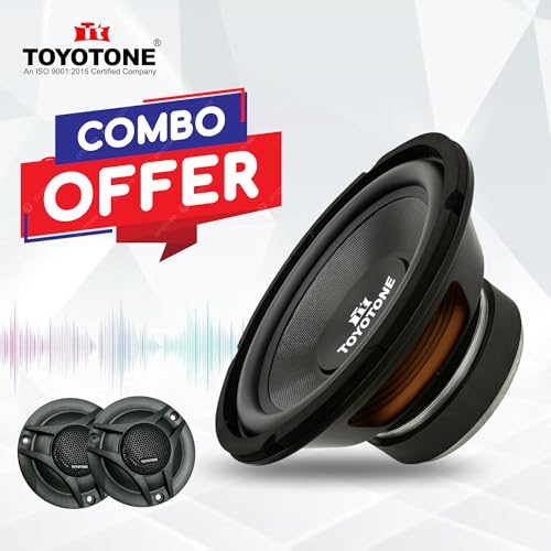 Image of TOYOTONE 6.5 inch HI-FI Subwoofer | Waterproof Coated Cone | Copper Coil of 8 Ohms | V3 Long Strokers | Rubber Edge | Y35 90 * 17 MM Magnet (6.5INCH-60W-SUBWOOFER-WITH-2TWEETERS)