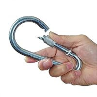 Großer Karabinerhaken mit Schraubverschluss, 13 mm x 160 mm, Arbeitslast 600 kg, 2 Stück