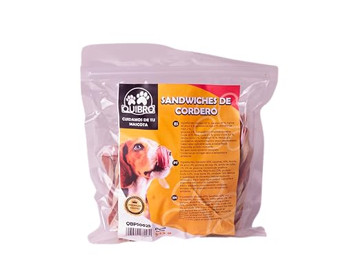 Quibropets Lamm-Sandwiches – Leckerlis für Hunde, natürliche Belohnungen ohne Getreide, Snacks für Haustiere, getrocknete Leckereien, 545 g