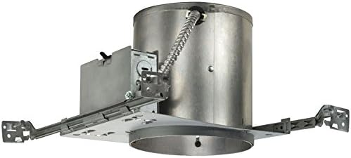 Juno Lighting IC23 W G 6-Inch IC Rated Universal Incandescent Housing with Floating Socket with Push in Electrical Connectors and Air-Loc Gasket, 6 Inches-No Plate, New Construction