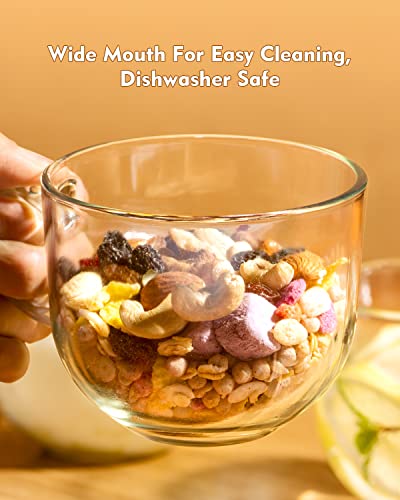 Ajaraera Espresso Cups Set Of 6-Overnight Oats Containers With Lids,Clear Coffee Mug With Lid 14Oz, Glass Tea Cup Set,Perfect Glass Mugs For Daily Beverage! #TOP3