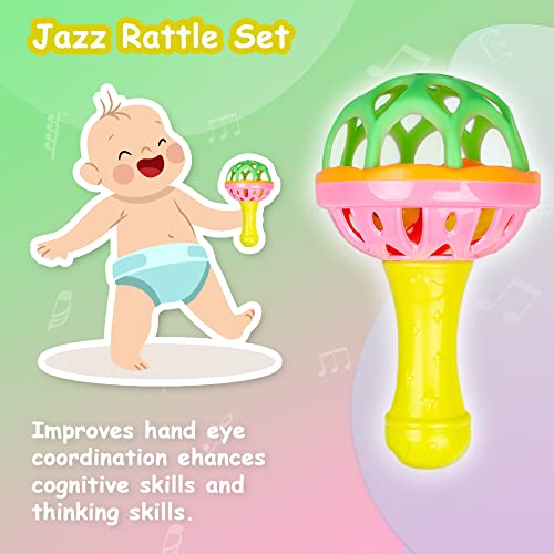 Image of Ratna's Jazz Rattle Colorful Attractive Plastic Non Toxic Grab & Shake Sound Rattle for New Born and Infants Multicolour