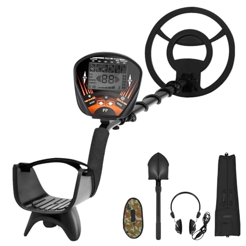 Oppsbuy Metal Detector 5 Modes Waterproof Adjustable Deep Sensitive Searching Gold Digger Automatic Treasure Hunter with LCD Screen & Headphone & Shovel & Carry Bag Kits