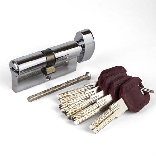 APECS Cilindro de seguridad para puerta de vivienda de doble cilindro 110 (50/60C) mm con 5 llaves Modelo CodeDeco ZM 110(50/60C) C Cromo