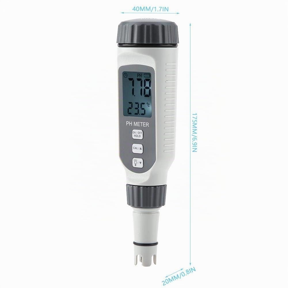 Tester della qualità dell'acqua, misuratore di pH digitale con display LCD ad alta precisione Intervallo di pH a 0,00-14,00 PH per suolo e acqua