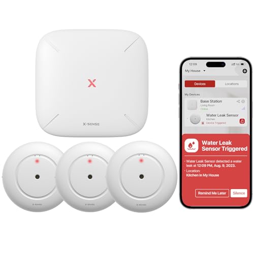 X-Sense Wi-Fi Water Leak Detector, Smart Water Sensor Alarm
