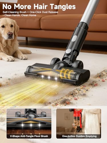 60KPa Cordless Vacuum Cleaner for Home, 700W Stick Vacuum for Pet Hair - image 6