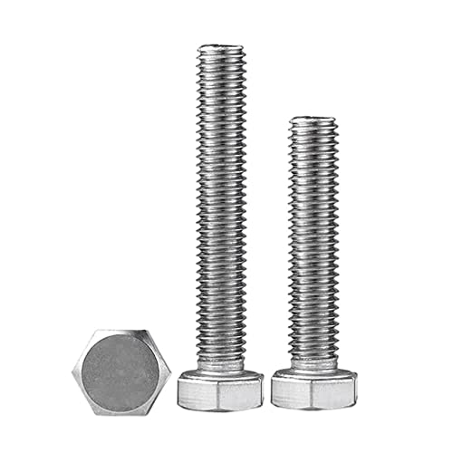 Image of Junter 10pcs M8-1.0 x 70mm Pitch Fine Thread Metric Hex Bolts 304 Stainless Steel Hexagon Fully Threaded Screws DIN933