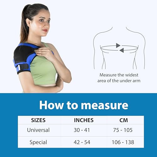 Image of Wonder Care Rotator Cuff Brace with Hot Cold Pack Pocket for Shoulder Pain Relief Neoprene Shoulder Support Brace for Men and Women for Dislocated, Frozen (Universal : 26 inch-36 inch)