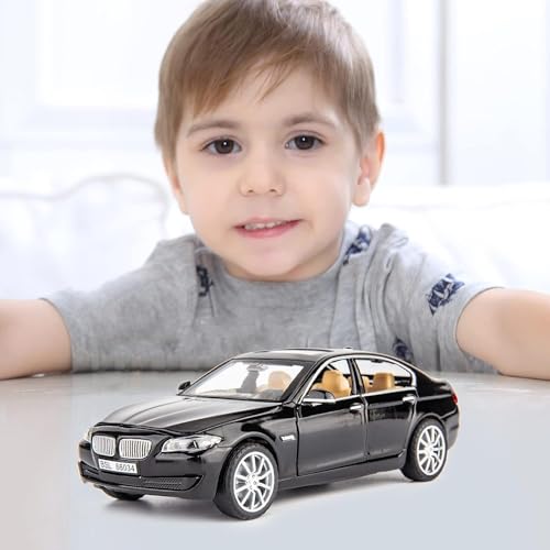 Image of Metal Pull Back Diecast Car 1:32 BMW 5 Series 535I Pull Back Car Model with Sound Light Boys Gifts Toys for Kids