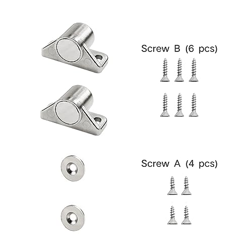 Sunivaca Magnetischer Türschnäpper, 2 Stück, magnetische Schrankriegel, Premium-Qualität, Zinklegierung, Hardware-Schrank-Magnetschnäpper für Küchenschrank, Türschließer, Magnetverschluss Schrank