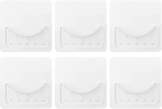 DFsucces Adhesive Shower Curtain Rod Holder, 6 Pcs Self Adhesive Wall Mounted Rod Retainer , Shower Curtain Rod Mount Holder, Rod Retainer, for Bathroom,Living Room(Transparent)