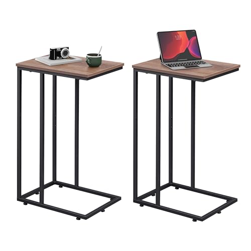 WLIVE C Shaped End Tables Set of 2, C Table