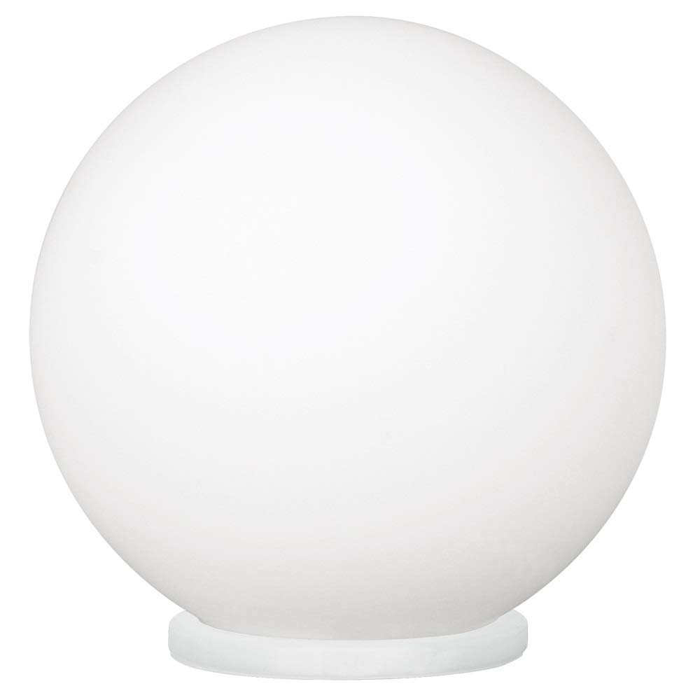 Britalia White Opal Glass Globe Shade Modern Table Desk Lamp Light | 20cm Diameter | 1 x ES E27 Lamp Bulb Required (Not Included) | 240 Volts