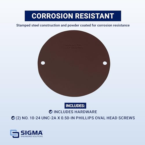 Sigma Electric, Bronze 14241BR Round Blank Stamped Cover, Size