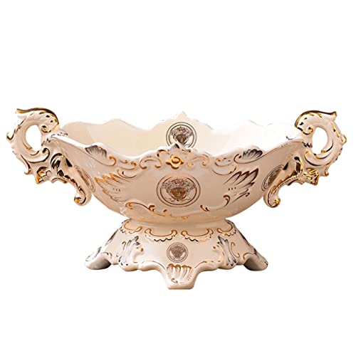 Cesta de frutas, cuenco de frutas, cuencos grandes de estilo nórdico, cuenco de cerámica para servir, cesta de frutas para panes, frutas, aperitivos, bandejas de frutas para fiestas