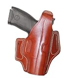 YT HOBBY Handmade Leather OWB Carry Two Slot Thumb Break Gun Holster for CZ P-10C (Brown - Right...