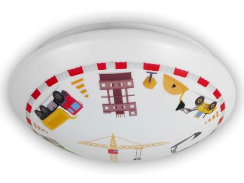 Coole Deckenleuchte mit Baustellen Motiv fürs Kinderzimmer Ø 35cm