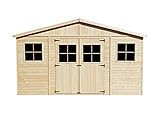 PERFETTA COME CAPANNO ESTIVO. Grazie alle doppie porte e alla finestre in Plexiglass che danno molta luce naturale, questo deposito da giardino è effettivamente un vero capanno estivo. Il tuo BBQ, i mobili per la piscina e per l’esterno, possono essere facilmente accessibili per le calde giornate estive.