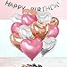 Wuhetyo Rose Gold & Silver Heart Balloons，18 Inch Light Pink Foil Love Heart Shaped Balloons for Birthday Party Bridal Engagement Wedding Anniversary Baby Shower Valentines Decorations 12Pcs