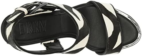 DKNY Women's Everyday Yadira-Platform Sl Heeled Sandal, Black/White, 7.5 | Image 4