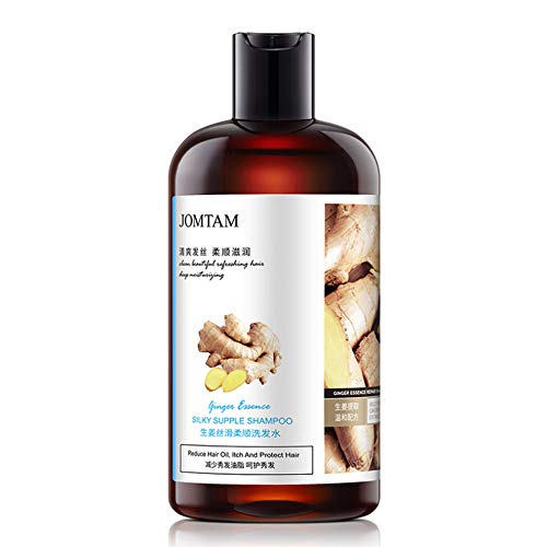 Jomtam Silky Supple Shampoo Hair Oil Ginger Essence Natural Extract Smooth Mild Formula Itch Protect Moisturizes Nourishes Clears 400Ml 13.5Fl.oz #TOP1