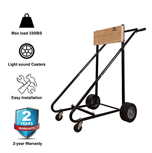 Leadallway Outboard Boat Motor Carrier-315Lbs Motor Cart With 4 Rubber Casters And Storage #TOP2