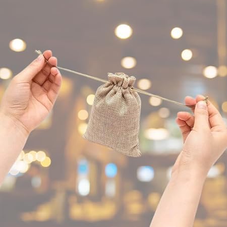 Jute Drawstring Gift Bags for Presents Party Favors Events Crafts and Small Items. image 3
