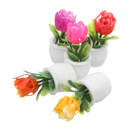 WEKAMOS 5pièces Miniature Plantes Artificielles pour Décoration De Maison De Poupée Bonsai Et Fleurs pour Jardin Féérique Et Paysage
