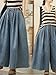 Women's Denim Wide Leg Pants Elastic Waist Leisure Pant for Women SLE Loose Fit Blue All-Match A from 1 M
