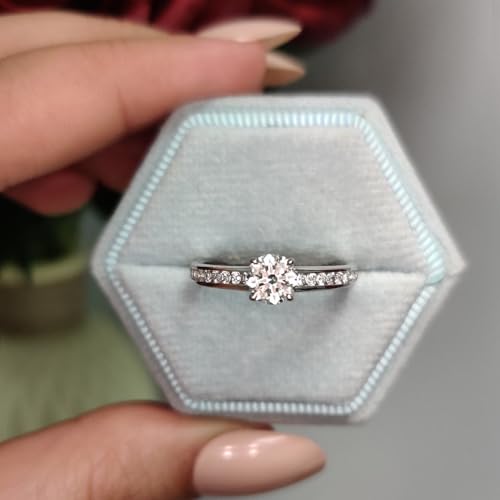 GIA Certified 3/4 Ctw Natural Diamond Channel Set Side Stone Engagement Ring For Women 14K Solid Gold 1/2 Carat Center SI1-SI2 Clarity And F-H Color (Premium Collection)3