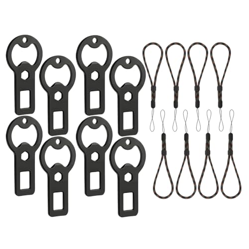 Eighosee Abridor de de Metal Portátil, Paquete de 8 Abridores de de Cerveza Planos con Cordón para Entusiastas del Aire Libre