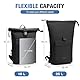 Lekeinchi Rolltop Rucksack Damen & Herren, Elegant Laptop Rucksack Wasserdicht mit 17 Zoll Laptopfach, Großer Reiserucksack Tagesrucksack Schulrucksack für Reisen, Uni Schule, Arbeit - Schwarz