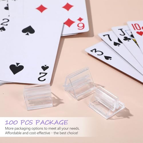 Miniatura 6 de Omnikryp 100 Piezas Soportes Tarjetas Mesa Plástico Transparente, Soportes Para Tarjetas, Soporte Para Cartas Triángulo, Antideslizante Y Estable, Para Oficinas, Tiendas Y Juegos De Mesa
