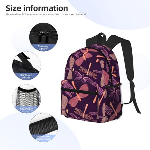 Sac à dos voyage basique violet libellule aux finitions soignées