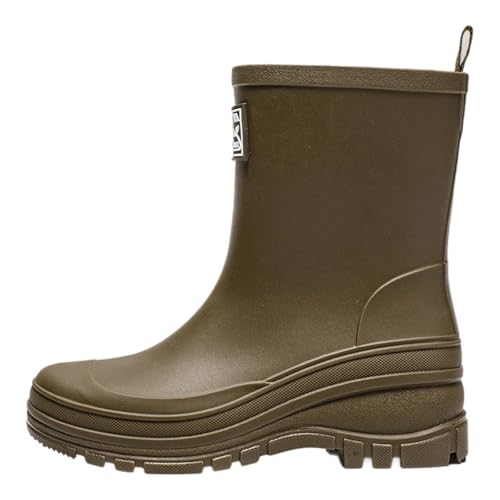 Bottes en caoutchouc mi-hautes imperméables pour femme adaptées au jardinage et aux jours de pluie