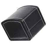 AOKWAWALIY Pu Uhrenbox Für Uhr Schmuckaufbewahrung Mit Abnehmbarem Kissen Praktische Geschenkbox Für Reisen Und Zuhause Schwarz