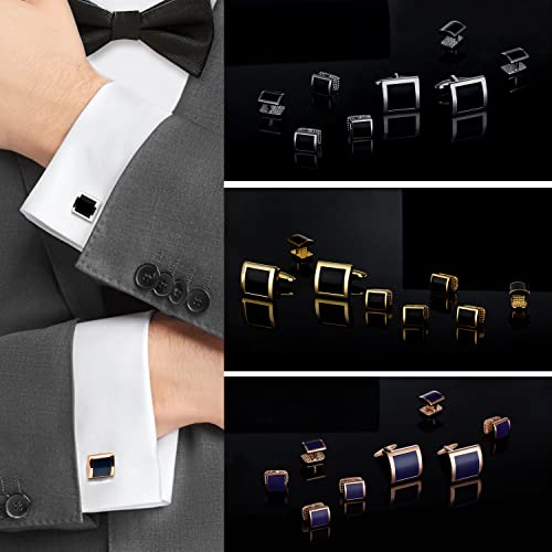Classical Men's Enamel Cufflinks And Tuxedo Studs Set For Business Wedding Formal #TOP5