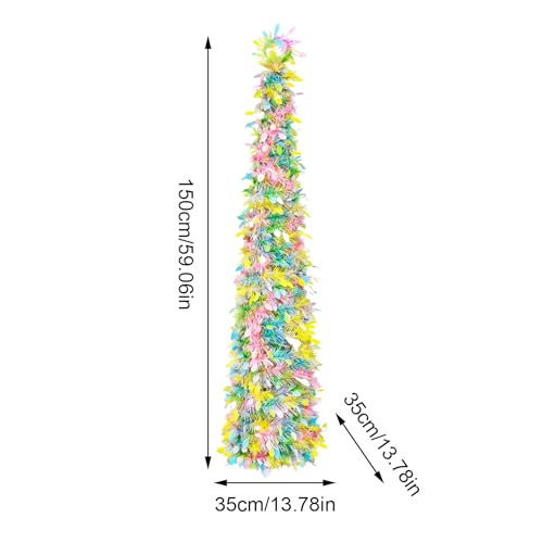 Árboles de Pascua artificiales de 150 cm extensibles estilo lápiz para el hogar 7