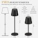 Cordless Table Lamp Rechargeable Black - KK 2 Pack 5000mAH Battery Operated Lamp for Counter, 3 Color Stepless Dimming Waterproof LED Wireless Lamp for Dining Kitchen, Outdoor Patio, Touch Control