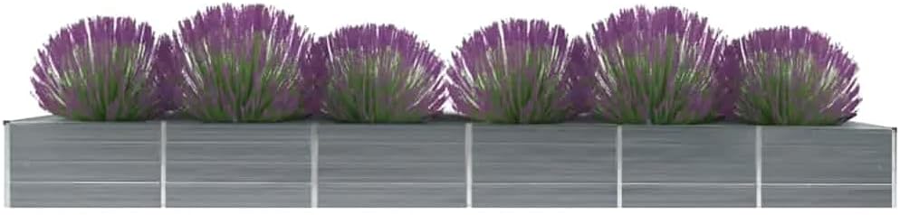 vidaXL Galvanized Steel Large Durable Raised Bed Raised Bed in Gray