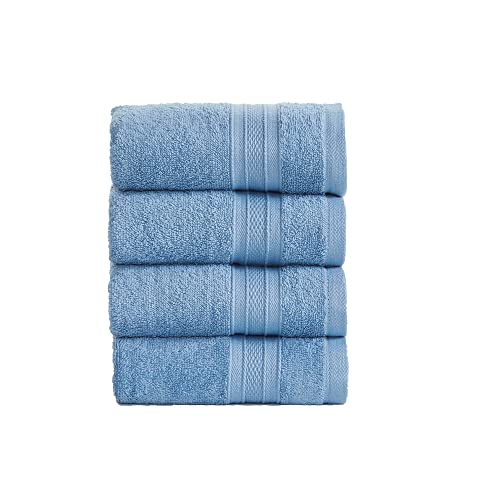 Trident 4 Piece Hand Towels Set For Bathroom - 100% Cotton Soft And Plush Highly Absorbent, Hotel Luxury, Super Soft 16" X 26" Salon Towel For Hotel & Spa - Allure #TOP9