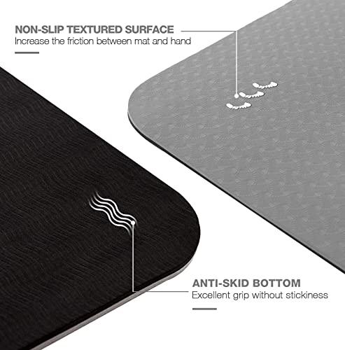 UMINEUX Yoga Mat Extra Thick 1/3'' Non Slip Yoga Mats for Women, Eco Friendly TPE Fitness Exercise Mat with Carrying Sling & Storage Bag - Thumbnail 2