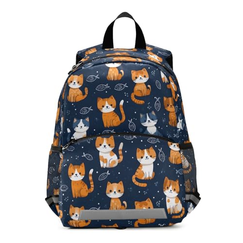 Sac à dos pour tout-petit chat orange qui sécurise les trajets d'école